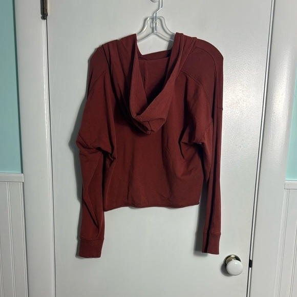 Offline by Aerie Women's Cropped Hoodie Sweatshirt Terracotta Brown Size Small - Picture 4 of 9